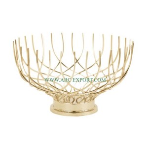 Metal Gold Plated <b>Disposable</b> Party Tabletop Decoration Home Resorts Fruits Server Ware Bowls Large Size Exclusive Quality Unique - Product Image 1