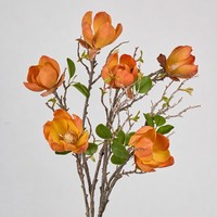Branche de fleur artificielle de magnolia tactile, texture bois éclose, pour décoration de mariage, maison et événements