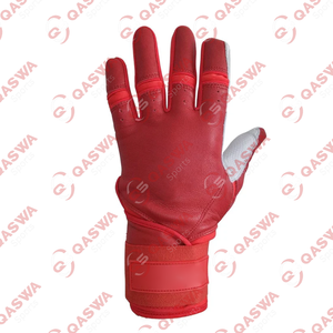 Gants de frappe de baseball en cuir véritable de manchette de couleur rouge de qualité supérieure pour les joueurs d'équipe professionnels - Product Image 2