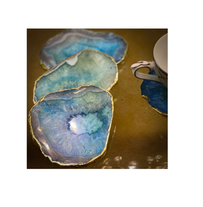 Kitchenware Coasters Set of 4 Sliced <b>Thick</b> with <b>Felt</b> Bumper Authentic Handmade Brazilian coasters For home Decoration Matt - Product Image 1