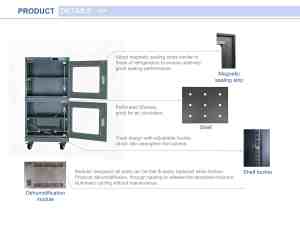 Armoire de séchage <span class=keywords><strong>d</strong></span>éshumidifiante à haute efficacité pour les semi-conducteurs, 240L, 1%-10% HR, adaptée aux domaines électronique/médical/énergies renouvelables - Product Image 4