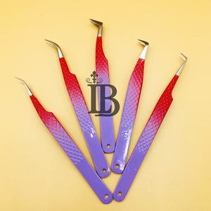 Pinces à épiler pour extensions de cils, pinces à épiler pour cils ombrés, pinces à épiler en acier inoxydable pour cils de vison plats, logo de marque privée, offre - Product Image 1