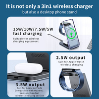 Station de charge sans fil 3 en 1 en alliage d'aluminium, chargeur rapide pour iPhone 18, montre et écouteurs