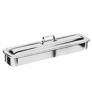Bandeja de catéter para instrumentos con asa, acero inoxidable, 17X4X2-1/8 "Acero alemán de alta calidad de DADDY D PRO - Product Image 1
