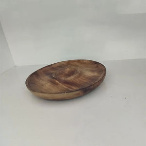 10 pouces en bois DIP BOL PLATEAU Plats et assiettes Plateau avec dip bol parfait pour les collations - Product Image 1