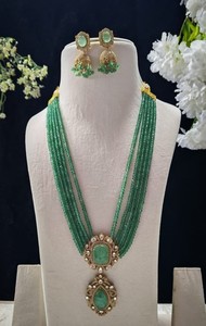 สร้อยคอและต่างหูมุกเทียม 5 แถว เครื่องประดับผู้หญิง - Product Image 4