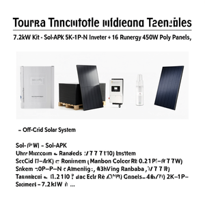 Système d'énergie solaire hors réseau 7,2 kW Kit Sol-Ark 5K-1P-N Inverseur + 16 panneaux polyvalents Runergy 450W - Product Image 2