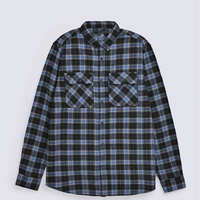 Kemeja Flanel Kerah Tegak Warna Klasik Hitam Putih Laris Manis Grosir, Lengan Panjang Kancing, Bahan Bernapas 100%, Pria Wanita