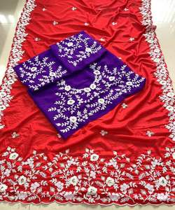 Auto conçu fête porter Designer soie brodé Saree avec chemisier pièce marché de gros bas prix en vrac Sari dames porter 500 Alphanumero - Product Image 6