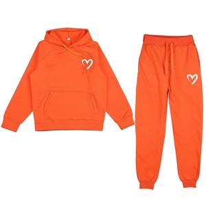 Conjunto de ropa de calle de algodón 100% para mujer, Sudadera con capucha de manga larga y pantalones, traje de chándal activo de terciopelo, conjuntos de dos piezas - Product Image 6