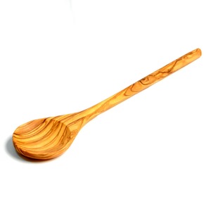 Cuchara agitadora de madera natural, utensilio de cocina de madera de olivo hecho a mano para mezclar cocina, cuchara de cucharón ecológica - Product Image 3