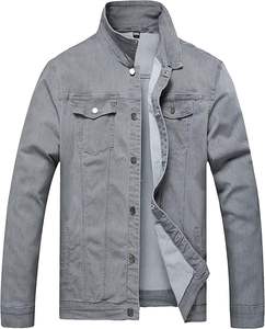 Veste en jean pour homme, veste en jean décontractée, déchirée, coupe ajustée, veste de camionneur extensible, manteau en jean décontracté classique - Product Image 1