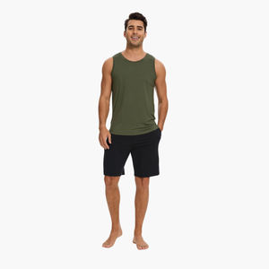 Camisetas sin mangas de cuello redondo suave para hombre, pijamas de bambú y viscosa, camiseta de verano para hombre, ropa de dormir y descanso, venta al por mayor OEM ODM - Product Image 4