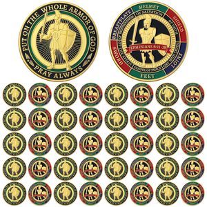 Monete Personalizzate 'Indossa l'Armatura Completa di Dio', Monete Commemorative Cristiane in Metallo, Regali di Preghiera per Uomini e Collezionisti - Product Image 1