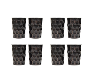 Vente en gros de gobelet en cuivre de haute qualité 300ml de l'Inde Logo personnalisé Waves Design Cup pour l'eau potable de fête - Product Image 2