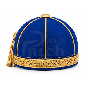 Chapeau d'honneur traditionnel haut de gamme, couvre-chef cérémoniel formel avec bande couronnée, pompon décoratif, design personnalisé pour événements et présentations - Product Image 2