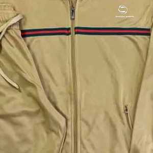 ชุดวิ่งออกกำลังกายแขนยาวลายทางสำหรับผู้ชายชุดวิ่งออกกำลังกายแบบลำลองมีซิปคอตั้ง2ชิ้นออกแบบได้ตามต้องการ - Product Image 4