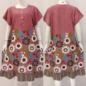 ชุดเดรสใส่อยู่บ้านแบบลำลองสำหรับผู้หญิงชุดอยู่บ้านใส่สบายชุดเดรสแขนสั้นแต่งระบายจาก chrysanta - Product Image 5