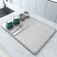 Tapis de séchage de vaisselle en microfibre de silicone super absorbant antidérapant pour cuisine, tapis de table à café, coussinets