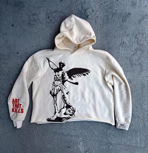 Sweat à capuche Streetwear 450 coton 80% polyester 20% g/m² en vrac OEM Polaire prélavée Impression de logo personnalisé - Product Image 1