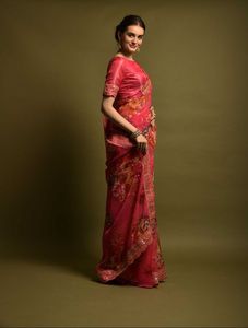 SARI Vải Voan Thiết Kế In Hoa <span class=keywords><strong>SAREE</strong></span> Đẹp - Product Image 3