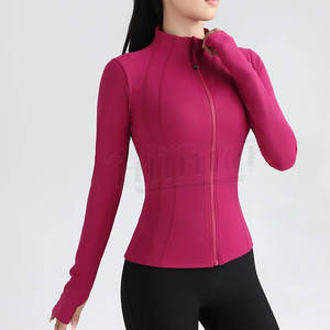 Fabricación de chaquetas de entrenamiento de nuevo estilo para mujer con cremallera completa Slim Fit ligero Atlético Running Sports Track Jacket con bolsillos - Product Image 1