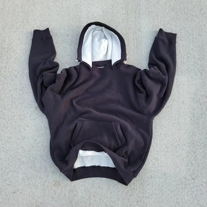 Sudadera con capucha del fabricante Chunky Loose Men's Hoodie Acid Wash 100% Cotton Street Pullover Sudadera - Product Image 1