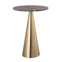 Table basse moderne en laiton avec base nordique et dessus en marbre noir Table basse d'appoint de luxe ronde faite à la main et équipée de meubles