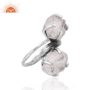 Vente chaude en argent Sterling naturel Herkimer diamant pierres précieuses bague bijoux pour femmes cadeau pour elle fabricant de bijoux Demi Fine - Product Image 4