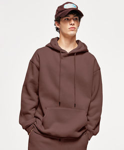 เสื้อฮู้ดดี้ผ้าฝ้ายฟลีซ 350 กรัม แบบสวมหัว ทรงโอเวอร์ไซส์ สำหรับผู้ชายและผู้หญิง  ไม่มีลาย  45 สี - Product Image 4