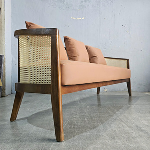 Harvey 1.8m Ash Wood <b>Sofa</b> SFB68090 Extendable Three-Seater with Rattan Mesh Upholstery <b>Sponge</b>-Filled <b>Sponge</b> <b>for</b> Home Furniture - Product Image 6