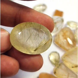 26 piezas de cuarzo rutilo dorado natural 12mm a 25mm redondo ovalado trillón faceta 465 Cts lote Iroc ventas piedras preciosas sueltas cortadas US $61 - Product Image 6