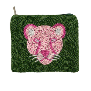 Porte-monnaie en perles rose tigre pour le jour du match, sac en perles vert, cadeaux adorables de tigre et idées de paniers de Pâques mignons pour les filles - Product Image 1
