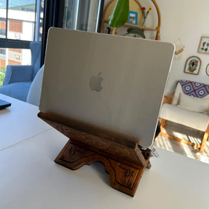 Support de livre religieux en bois décoratif poli écologique Sculptures florales améliorant la beauté Salles de prière Espaces de méditation - Product Image 5