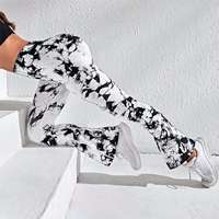 Logo personnalisé imprimé animal cravate teinture évasée taille haute hanche levage grande taille séchage rapide sans couture Yoga Fitness Leggings pour filles
