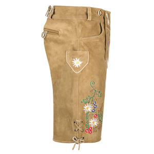 Pantalones cortos transpirables de alta calidad para la venta en línea Ropa casual hecha a medida Lederhosen Pantalones cortos bávaros para uso en adultos - Product Image 3