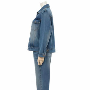 ชุดเดนิมยีนส์สำหรับผู้หญิง ผ้าฝ้าย 100% สไตล์วินเทจ ชุดลำลองสองชิ้นสำหรับฤดูหนาว ชุดใส่ประจำวัน แฟชั่น ขายส่ง ส่งออก - Product Image 4