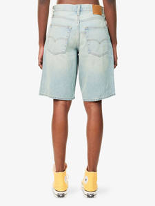 Shorts en jean camouflage pour homme, coupe ample, style Dad Jorts, bleu délavé, non extensible, respirant, taille haute, longueur genou, vente en gros - Product Image 6