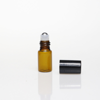 Leere 3ml 5ml 10ml Bernstein glas rolle auf Flaschen Parfüm-Roll fläschchen mit schwarzem Silber deckel Gold kappe für ätherisches Öl