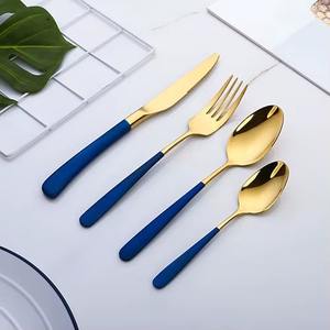 Ensemble de couverts en acier inoxydable moderne avec manche en émail, ensemble de couverts élégants pour la maison, la table de mariage - Product Image 3