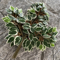 Branche de Ficus Artificielle Réaliste, Feuille de Ficus Verte en Plastique pour Réparation d'Arbres, Décoration de Mariage, Fond de Scène, Jardin et Maison