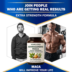 Premium Organik Az Yağlı Maca Aşvaganda <span class=keywords><strong>Ginseng</strong></span> Kapsülleri |   9'u 1 Arada Bitkisel Karışım |   GDO'suz Vegan Enerji Takviyesi - Product Image 4