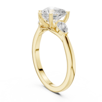 Bague de luxe en or plaqué 10K/14K/18K avec diamants de laboratoire taille cœur et poire pour femme - Bijoux de mariage - Marque SATVIK RATNA