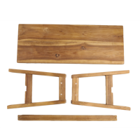 Banc pliable Gubuk Bali en bois massif, design minimaliste moderne, démontable, écologique, pour chambre à coucher, salon, hôtel