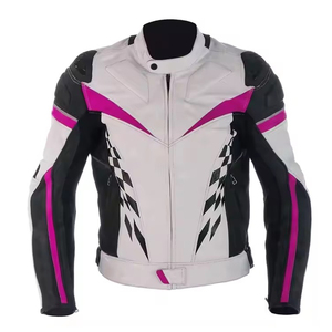 Chaqueta de Cuero de Carreras con Diseño Gráfico Vintage Hecha a Medida de Alta Calidad, Talla Grande, Resistente al Viento para Motociclistas, Diseño Único - Product Image 2