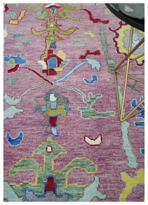 Alfombra grande para sala de estar, alfombra moderna de lana Oushak hecha a mano, hecha a medida, rosa, zona de lana de alta calidad, juegos de alfombras decorativas para el hogar - Product Image 5