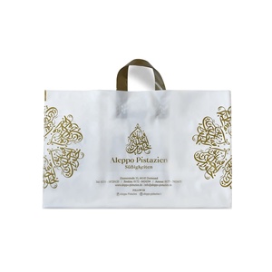 Custom Printed LDPE Plastic Shopping <b>Bag</b> with Soft Loop Handle Zipper <b>Seal</b> for Clothing - Product Image 6