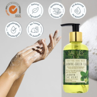 Savon liquide pour les mains au thé vert et au jasmin 200ml Formule hydratante et nettoyante Marque privée OEM Fournisseur en gros de cosmétiques