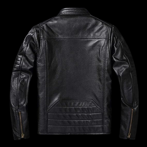 Veste en cuir enduit pour homme, best-seller, respirante, col montant, style vintage, design à capuche, plusieurs couleurs disponibles - Product Image 2