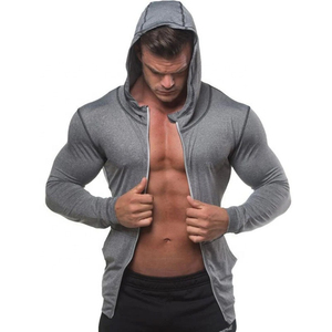Sudadera con capucha de gimnasio ajustada de alta calidad para hombre, ropa deportiva en blanco personalizada, ropa de Fitness de gran tamaño, técnica bordada teñida lisa - Product Image 1